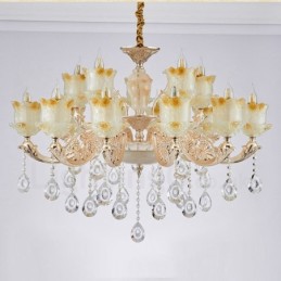 15 Light Traditional Classic Integrated Metal Chandelier