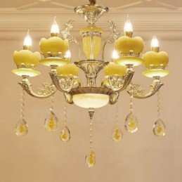 6 Light Traditional Classic Integrated Metal Chandelier