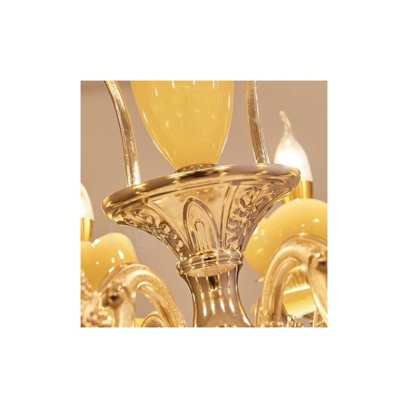 6 Light Traditional Classic Integrated Metal Chandelier