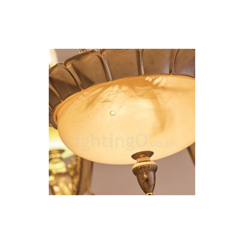 6 Light Traditional Classic Integrated Metal Chandelier