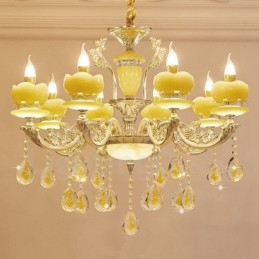 8 Light Traditional Classic Integrated Metal Chandelier