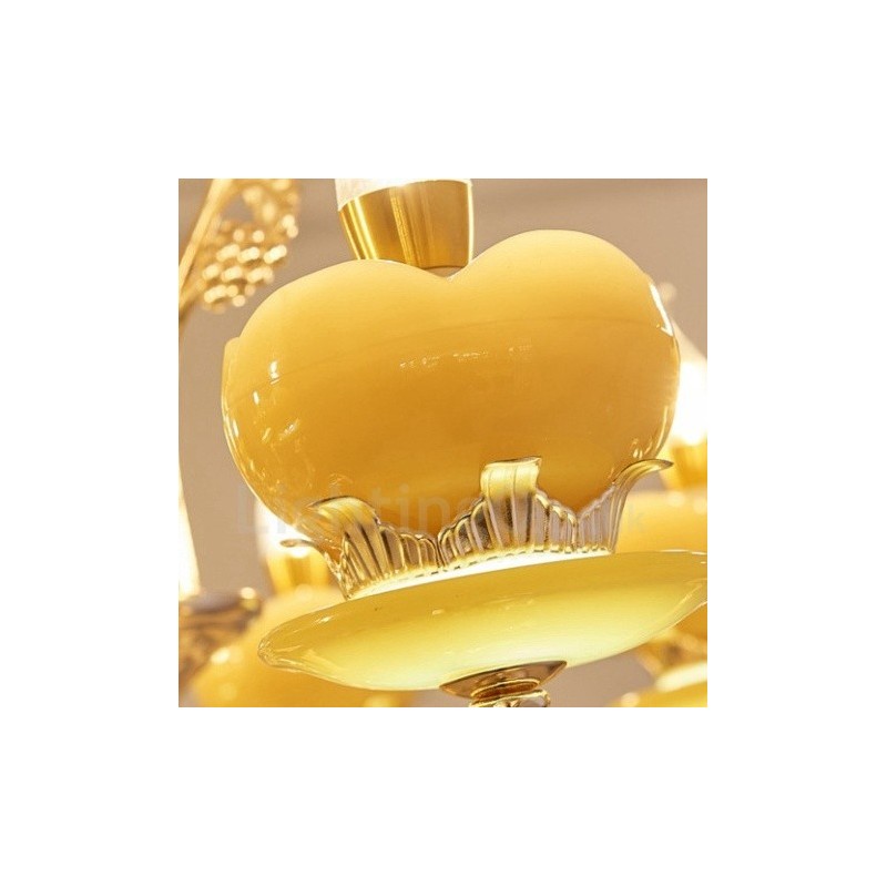 8 Light Traditional Classic Integrated Metal Chandelier