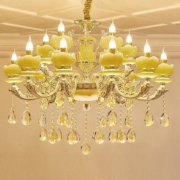 15 Light Traditional Classic Integrated Metal Chandelier