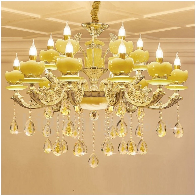15 Light Traditional Classic Integrated Metal Chandelier