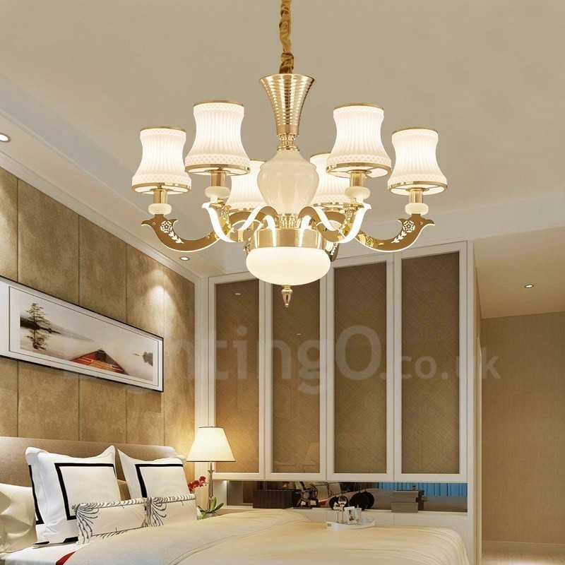 6 Light Traditional Classic Integrated Metal Luxury Candle Chandelier