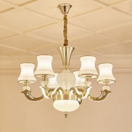 6 Light Traditional Classic Integrated Metal Luxury Candle Chandelier