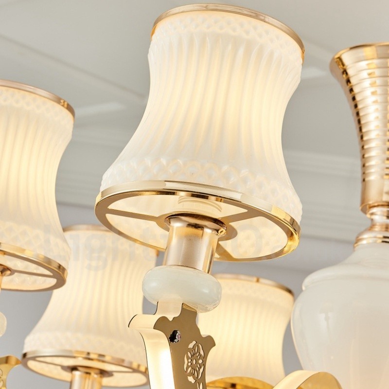 6 Light Traditional Classic Integrated Metal Luxury Candle Chandelier