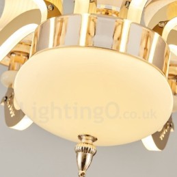 8 Light Traditional Classic Integrated Metal Chandelier