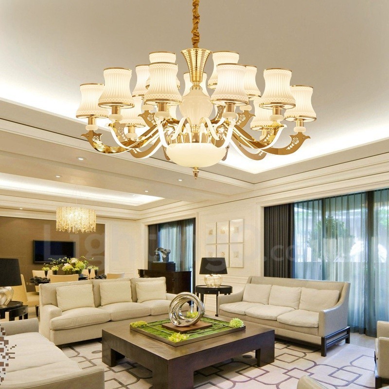 15 Light Traditional Classic Integrated Metal Chandelier