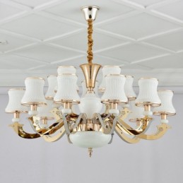 15 Light Traditional Classic Integrated Metal Chandelier
