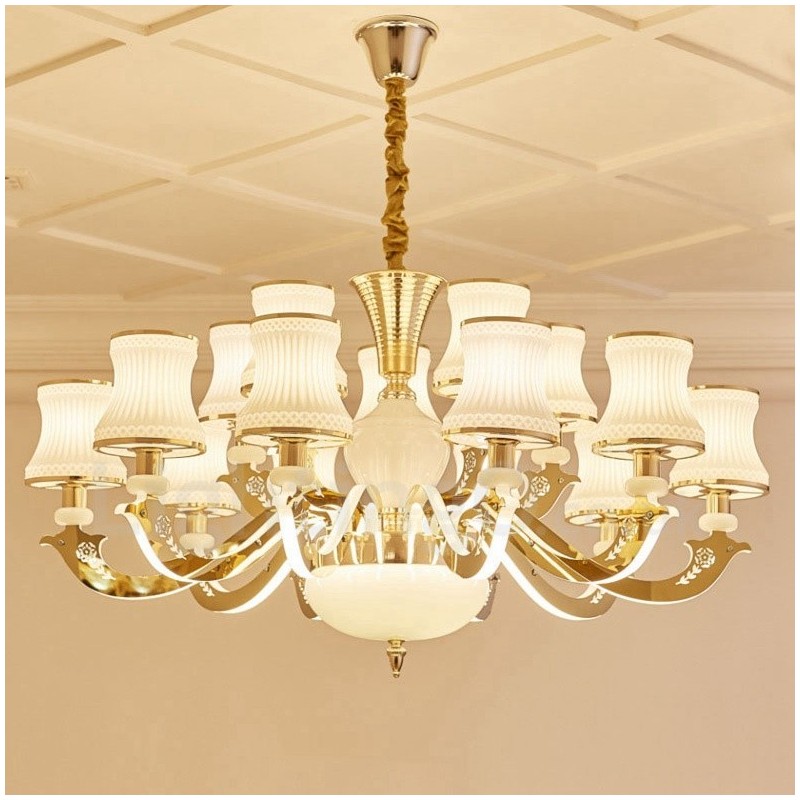 15 Light Traditional Classic Integrated Metal Chandelier