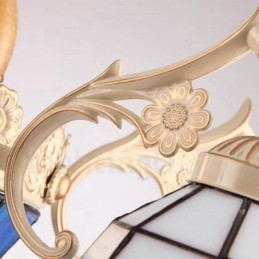 3 Light Mediterranean Style Integrated Metal Chandelier with Glass Shade