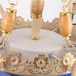 3 Light Mediterranean Style Integrated Metal Chandelier with Glass Shade