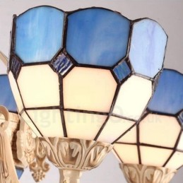 5 Light Mediterranean Style Integrated Metal Chandelier with Glass Shade