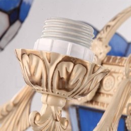 5 Light Mediterranean Style Integrated Metal Chandelier with Glass Shade