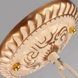 9 Light Mediterranean Style Integrated Metal Chandelier with Glass Shade