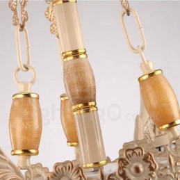 9 Light Mediterranean Style Integrated Metal Chandelier with Glass Shade