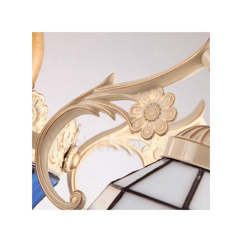 9 Light Mediterranean Style Integrated Metal Chandelier with Glass Shade