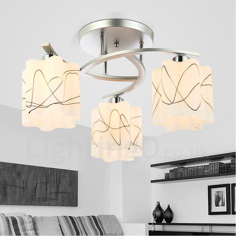 3 Light Modern Contemporary Integrated Chandelier