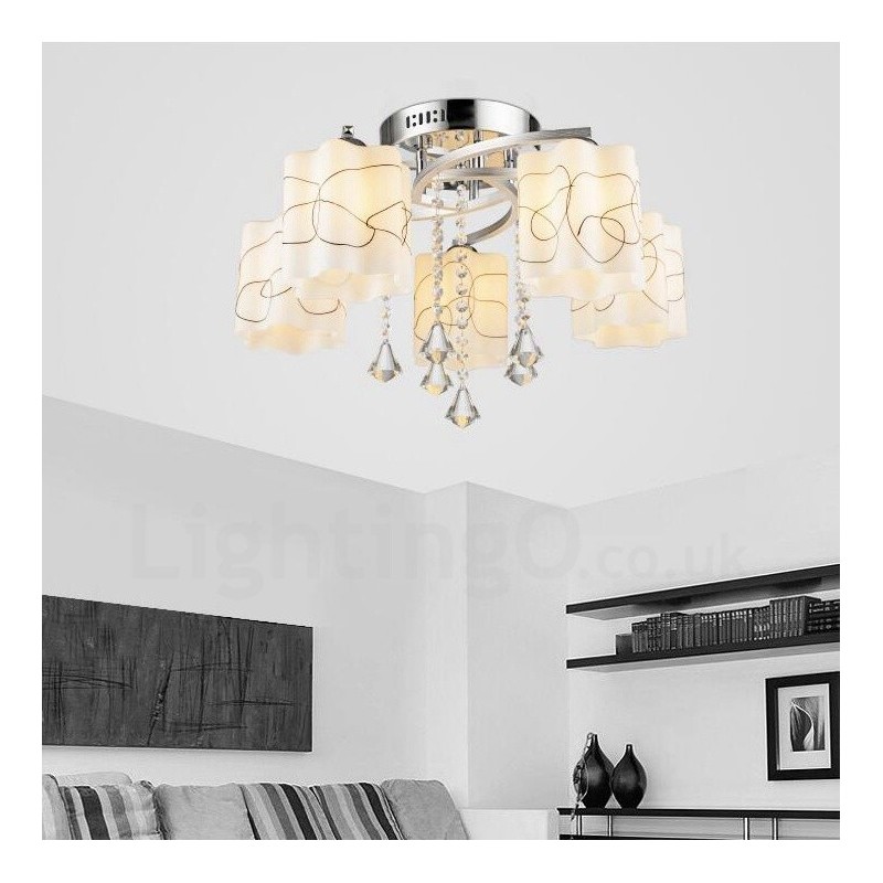 5 Light Modern Contemporary Integrated Chandelier