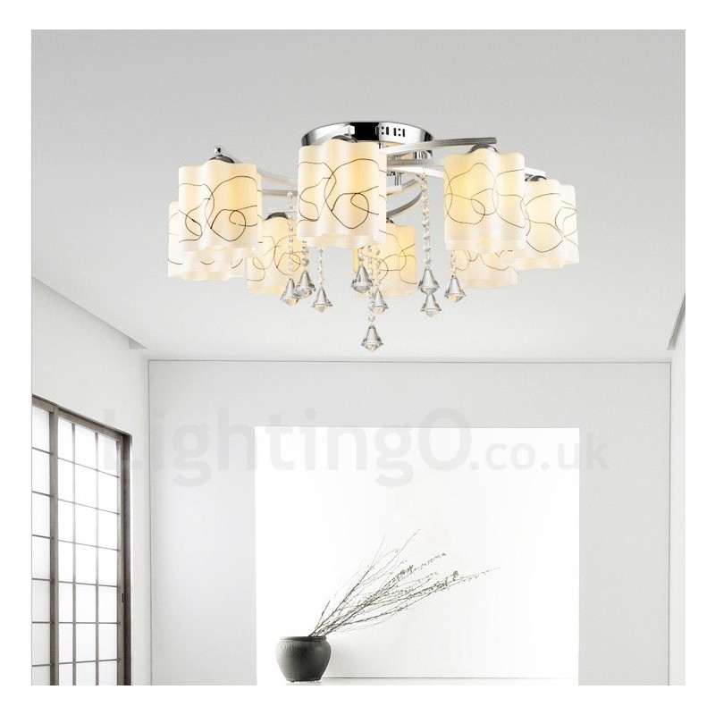 8 Light Modern Contemporary Integrated Chandelier