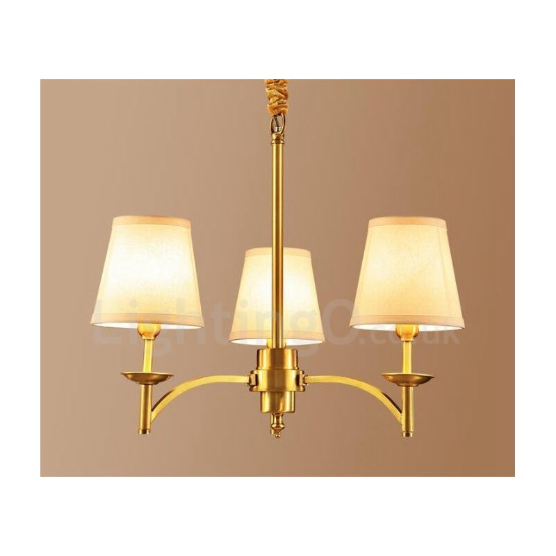 3 Light Rustic Lodge Integrated Metal Copper Chandelier