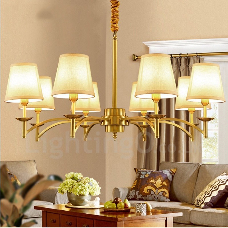 8 Light Rustic Lodge Integrated Metal Chandelier