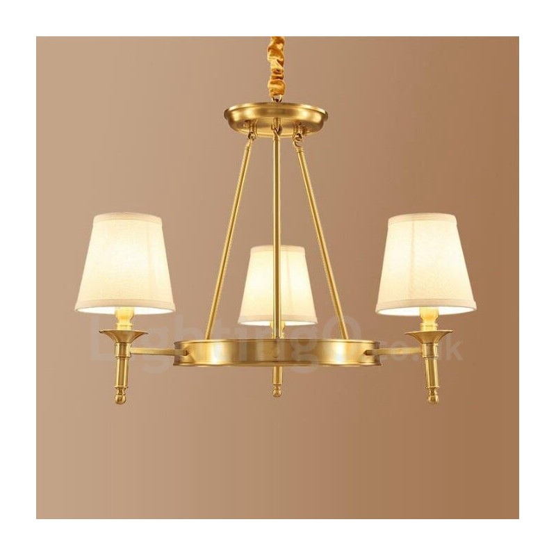 3 Light Rustic Lodge Integrated Metal Copper Chandelier