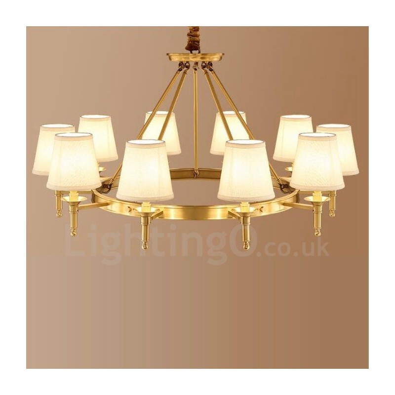 10 Light Rustic Lodge Integrated Metal Chandelier