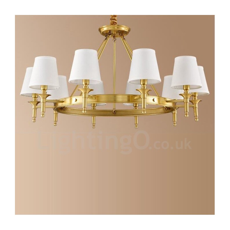 10 Light Rustic Lodge Integrated Metal Chandelier