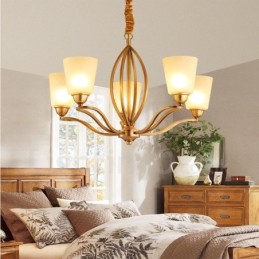 5 Light Rustic Lodge Integrated Metal Chandelier