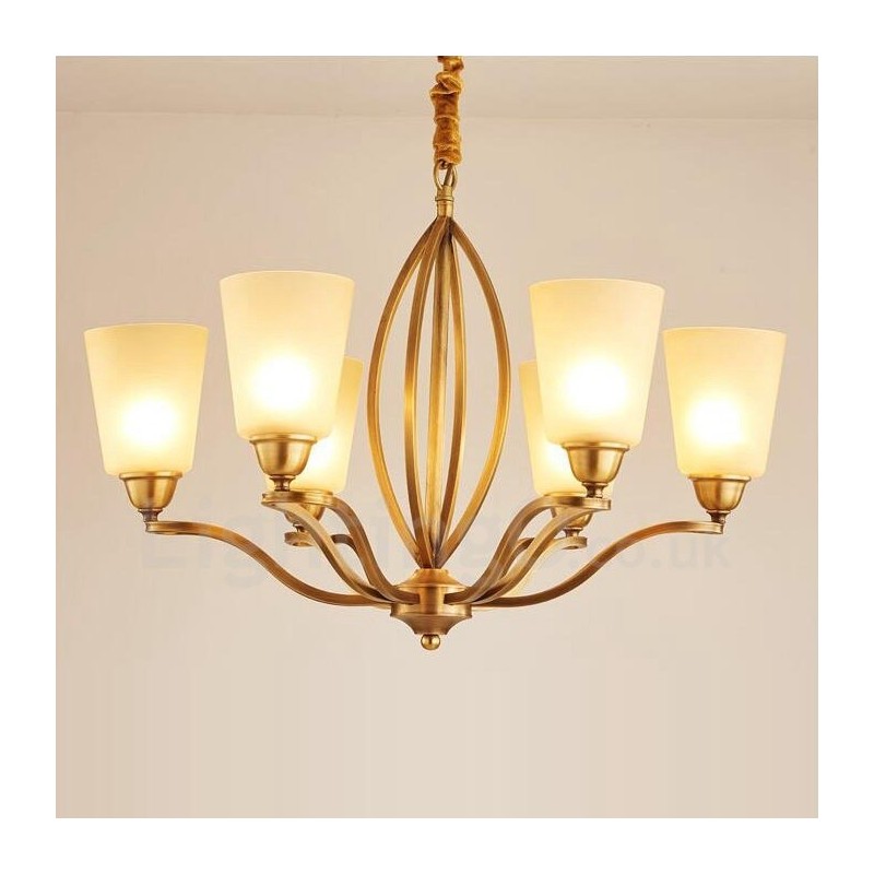 6 Light Rustic Lodge Integrated Metal Chandelier