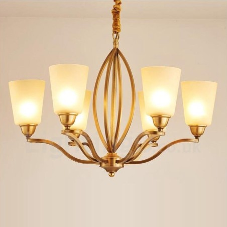 6 Light Rustic Lodge Integrated Metal Chandelier