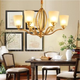 6 Light Rustic Lodge Integrated Metal Chandelier