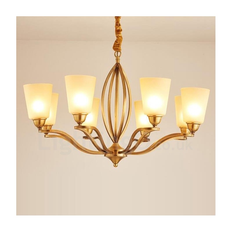 8 Light Rustic Lodge Integrated Metal Chandelier