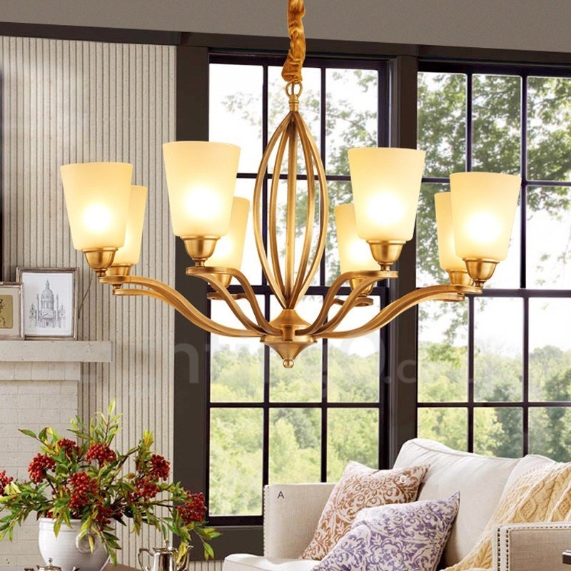 8 Light Rustic Lodge Integrated Metal Chandelier