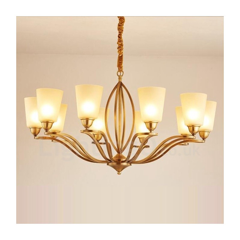 10 Light Rustic Lodge Integrated Metal Chandelier