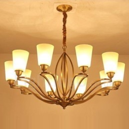 10 Light Rustic Lodge Integrated Metal Chandelier