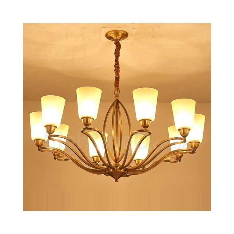 10 Light Rustic Lodge Integrated Metal Chandelier