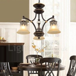 3 Light Traditional Classic Integrated Metal Chandelier