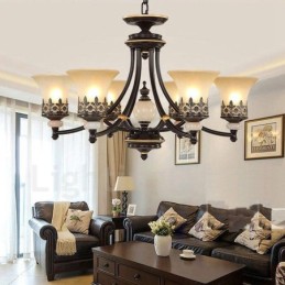6 Light Traditional Classic Integrated Metal Chandelier