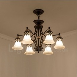 6 Light Traditional Classic Integrated Metal Chandelier