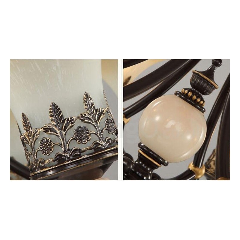 6 Light Traditional Classic Integrated Metal Chandelier