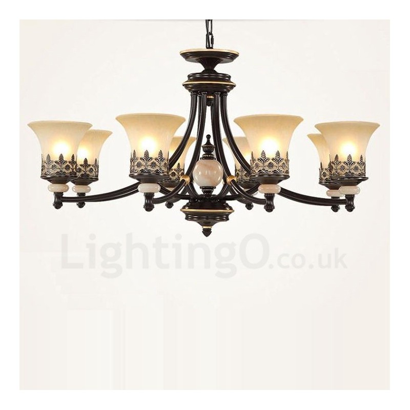 8 Light Traditional Classic Integrated Metal Chandelier