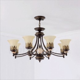8 Light Traditional Classic Integrated Metal Chandelier
