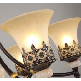 8 Light Traditional Classic Integrated Metal Chandelier