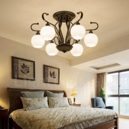 6 Light Rustic Lodge Integrated Chandelier