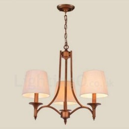 3 Light Rustic Lodge Integrated Metal Chandelier