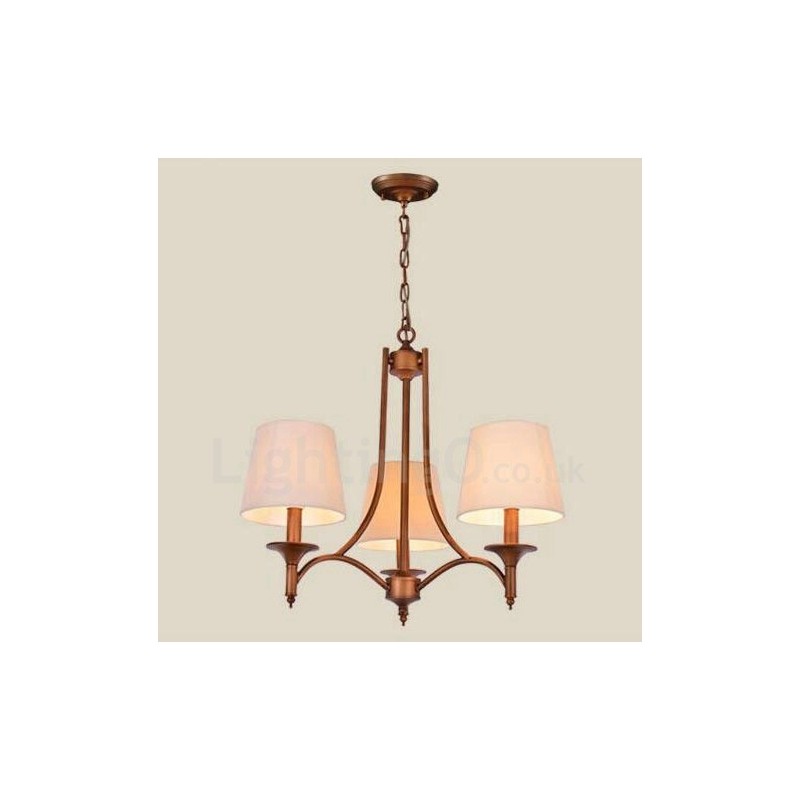 3 Light Rustic Lodge Integrated Metal Chandelier