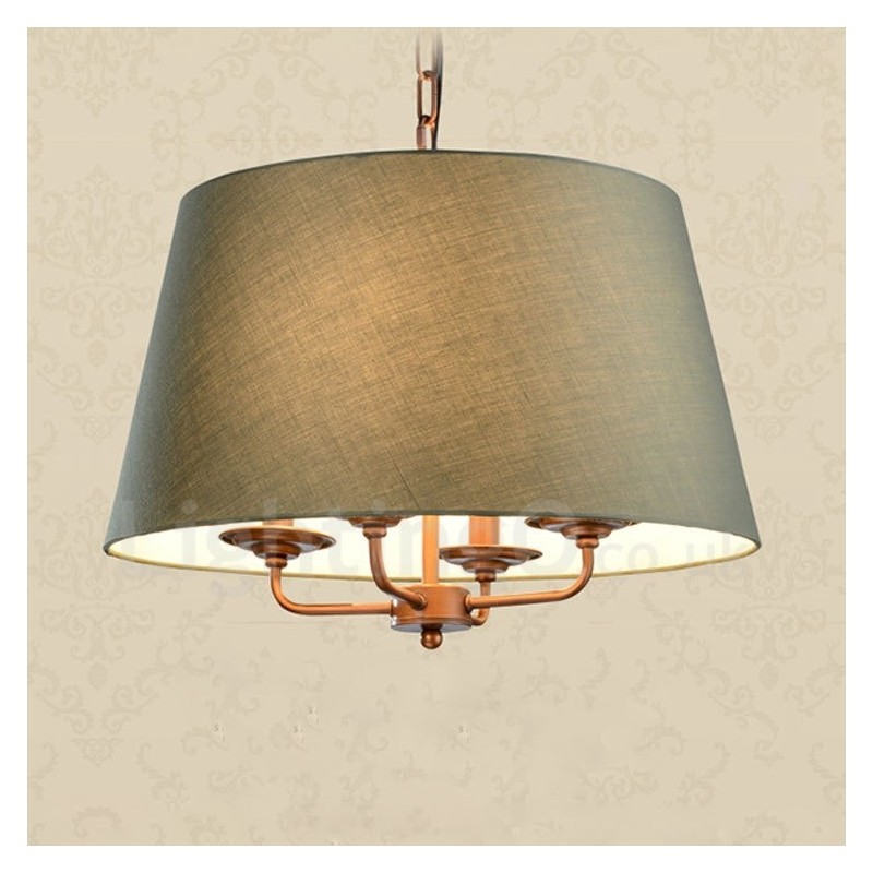 4 Light Rustic Lodge Integrated Metal Chandelier